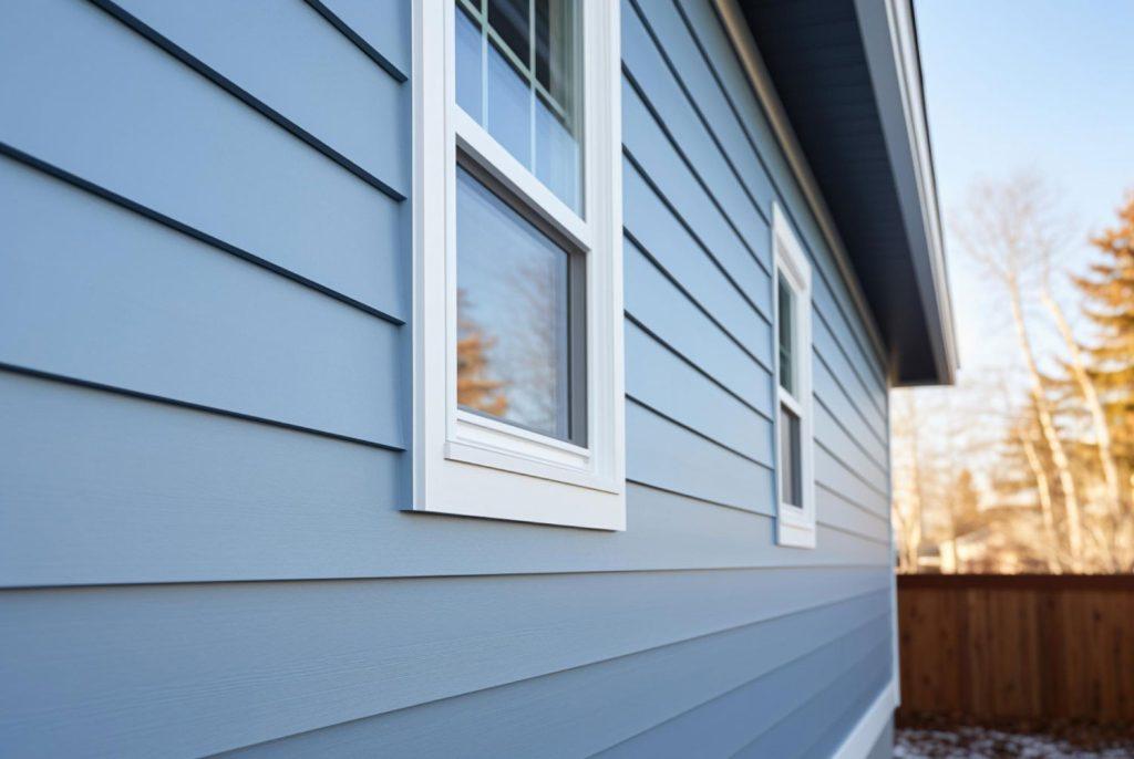 New siding installation with upgraded window trim